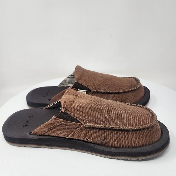Sanuk You Got My Back St Hemp Men 8 Brown w/ Woven Blanket Lining 1127214 NWT - Picture 6 of 13